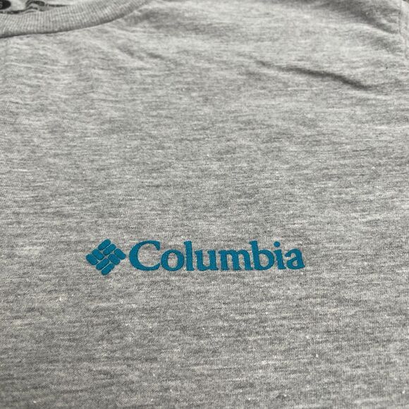 Columbia Graphic T-Shirt Men Small Gray Crew Neck Short Sleeve Cotton Casual Tee - Picture 11 of 12
